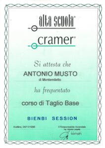 Attestato Alta Scuola Cramer: Corso di taglio base