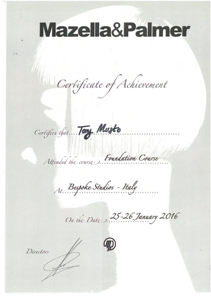 Certificate of Achievement Mazella&Palmer