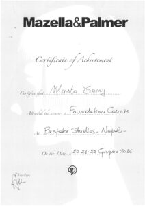Attestato Mazella&Palmer: Foundation Course, Napoli