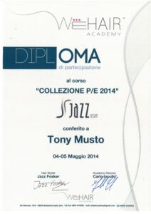 Attestato WeHair Academy: Collezione P/E 2014 con Jazz Fosker