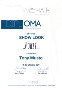 Attestato WeHair Academy: Show Look con Jazz Fosker