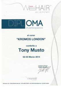 Attestato WeHair Academy: Kromos London