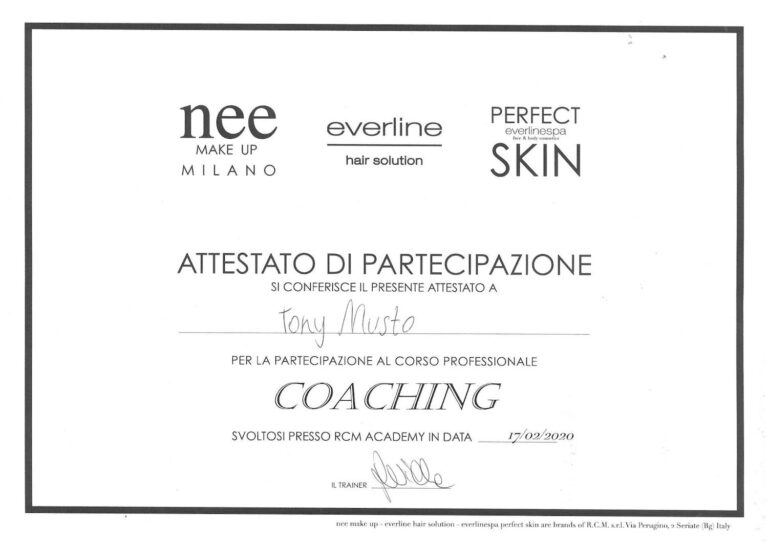 Attestato Nee Make Up Coaching