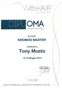 Attestato WeHair Academy: Kromos Master