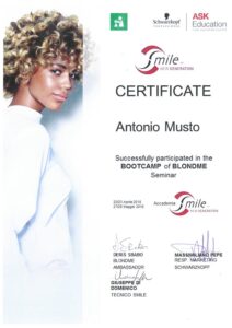 Attestato Schwarzkopf · Accademia Smile: Bootcamp BlondMe