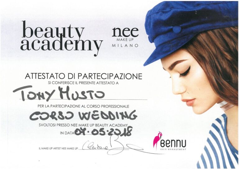 Attestato Nee Make Up Milano Corso Wedding