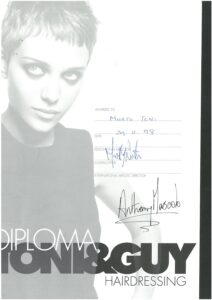 Attestato Toni&Guy: Diploma Toni&Guy Hairdressing