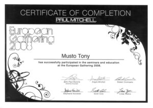 Attestato Paul Mitchell: European Gathering