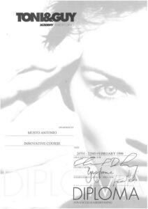 Attestato Toni&Guy Academy: Innovative Course